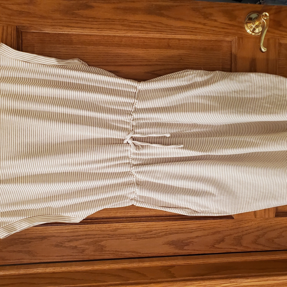 GAP Cream Striped Midi Dress